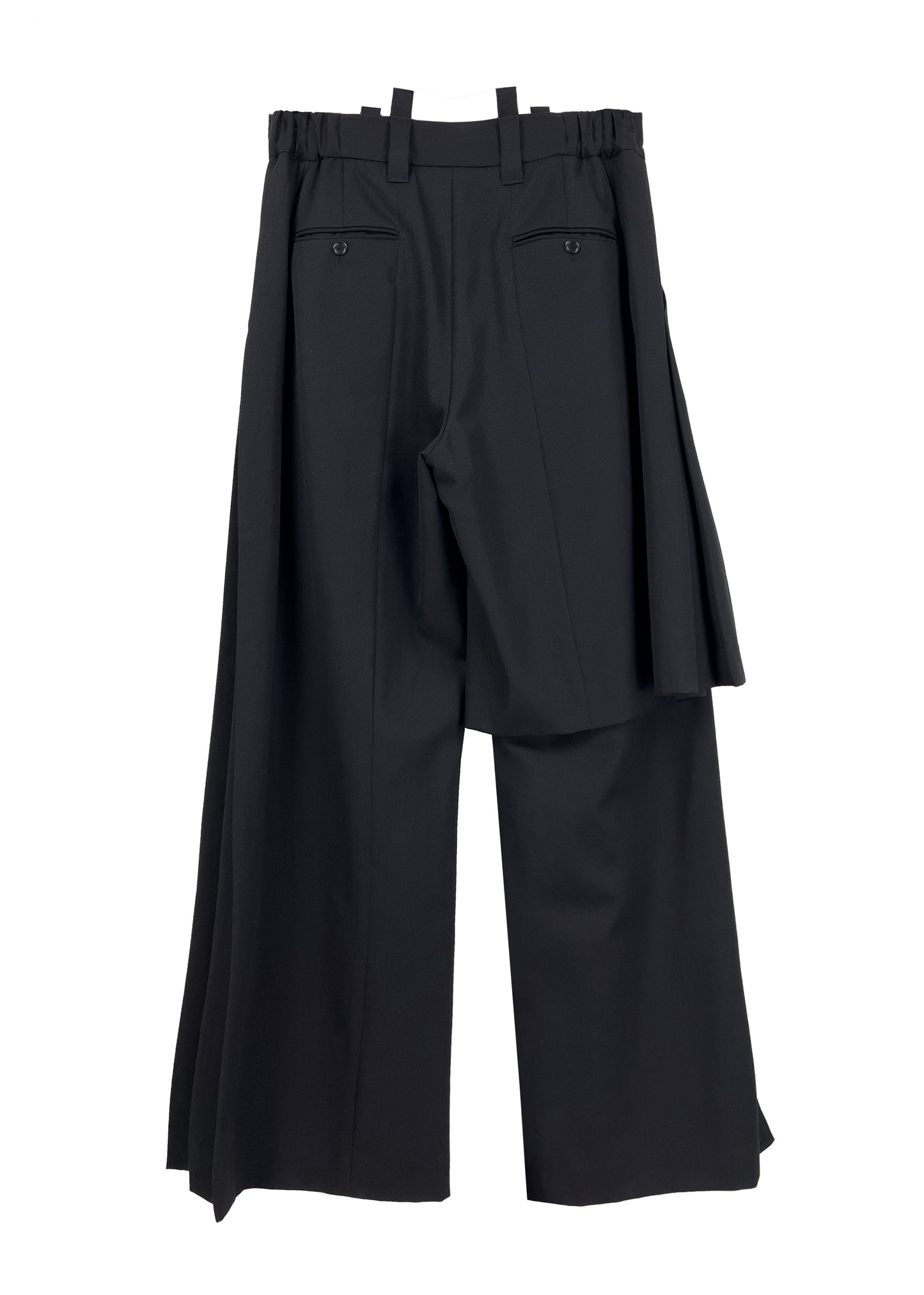 Asymmetric layered trousers