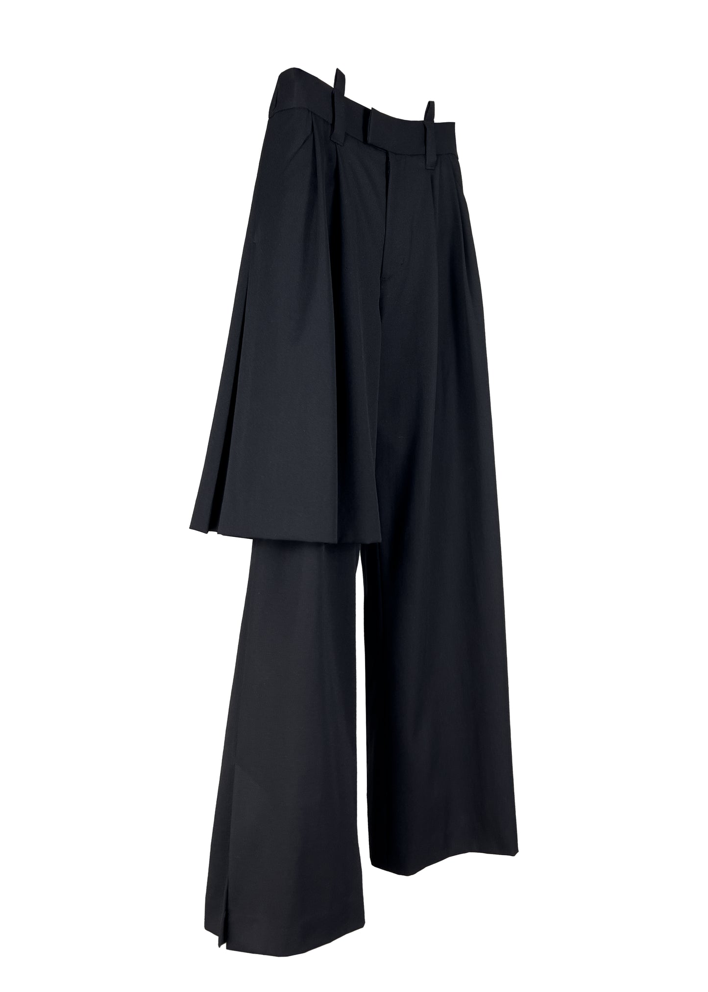 Asymmetric layered trousers